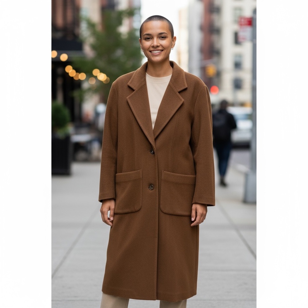 Vintage Linda Allard Ellen Tracy Wool Blend Overcoat